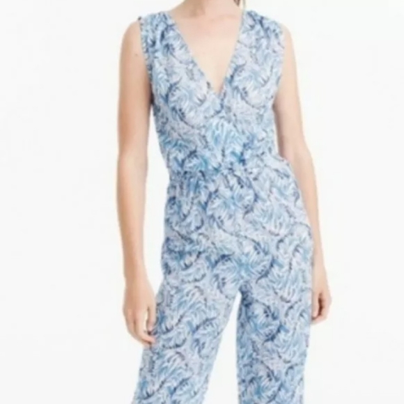 J CREW Sleeveless Cotton Jumpsuit Women's Sz Large - Picture 3 of 9